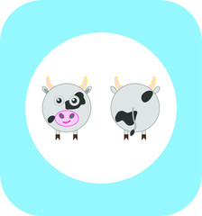 cow shaped icon. illustration for web and mobile