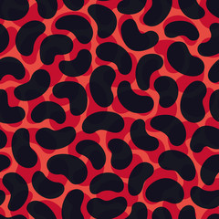 seamless pattern with beans in tomato sauce