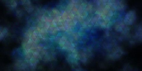 Dark BLUE vector background with lines, triangles.