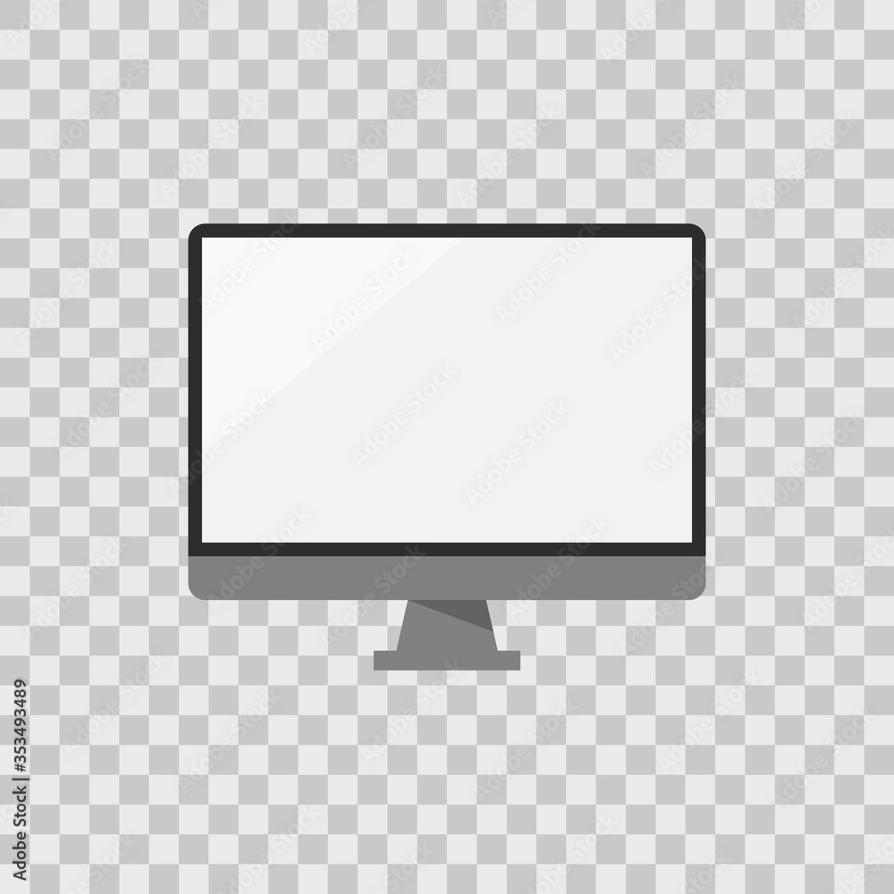 Poster computer monitor isolated on transparent background. vector mockup. vector illustration.