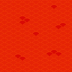 Materiał do szycia Red chinese seamless pattern, oriental background. Vector illustration