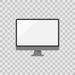 Computer monitor isolated on transparent background. Vector mockup. Vector illustration.