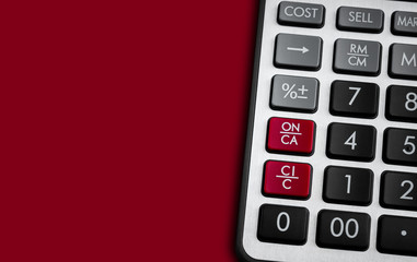 calculator on red background