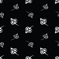 Fototapeta premium Seamless vector background of silhouettes decorative abstract leaves