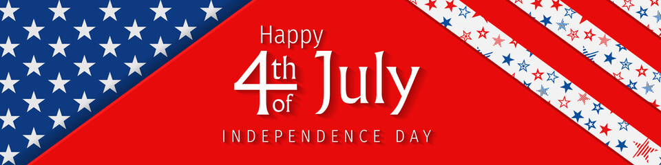 Happy 4th of July Independence Day greeting card. Happy independence day of America vector design. 4th of july celebration.