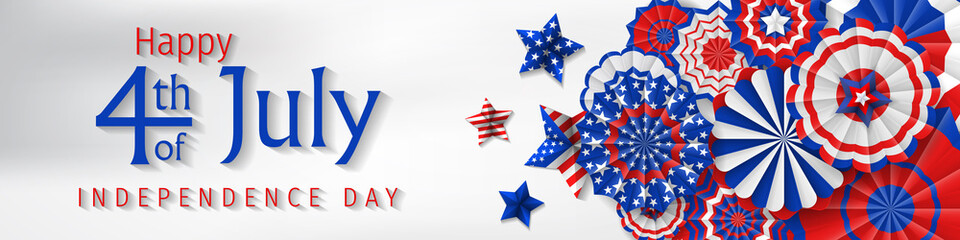 Happy 4th of July Independence Day greeting card. Happy independence day of America vector design. 4th of july celebration.