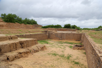 Fototapeta premium Ruins of Dholavira, Ancient site of Harappa civilization in India