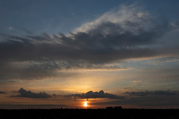 Sunset sky with clouds
