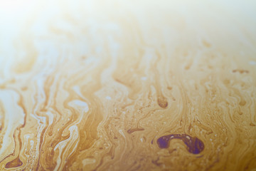 Abstract warm yellow background. Soap bubble texture