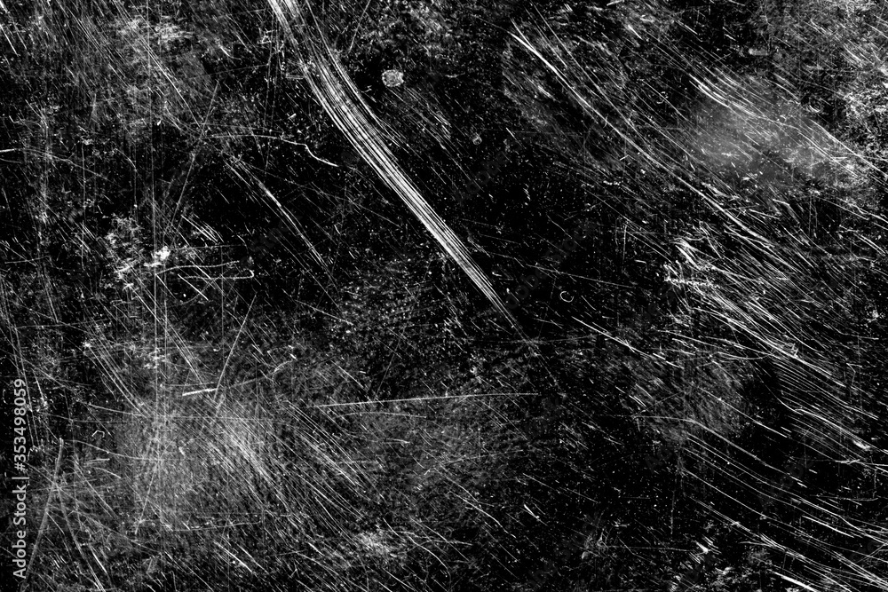 Poster white scratches with scuffs on a black background. template for design