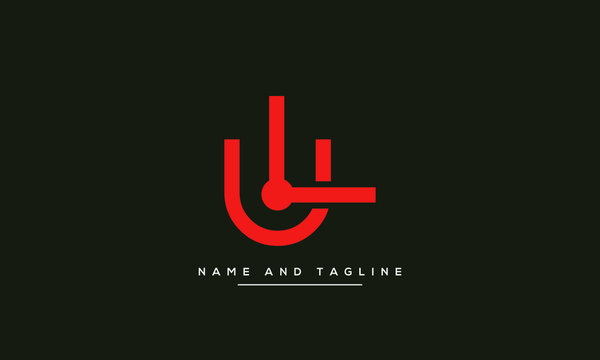 Alphabet letters monogram icon logo LU or UL