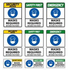 Symbol Masks Required Beyond This Point Sign