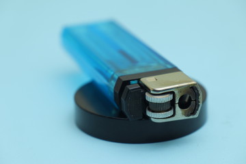 blue lighter on white background