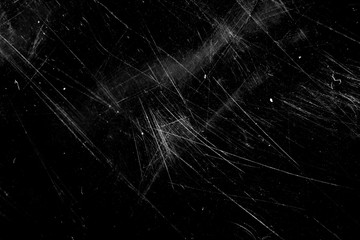 white scratches stained on a black background.