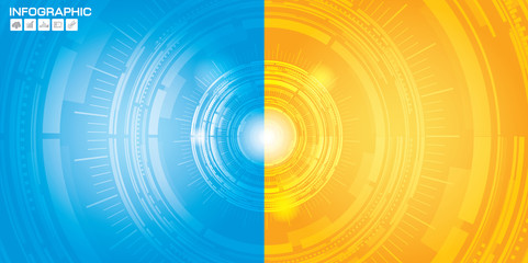 Abstract technology circles vector background.