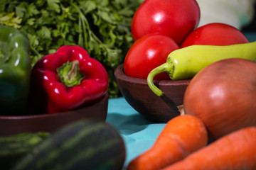 fresh vegetables on the table