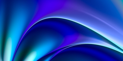 Neon futuristic 3D illustration with curve line, tech background