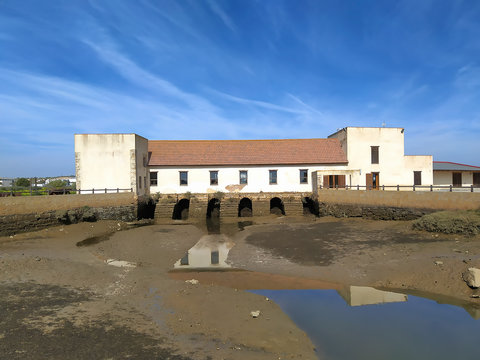 Pintado watermill at low tide. natural place, cristina island marshes and ayamonte