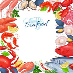Seafood menu design