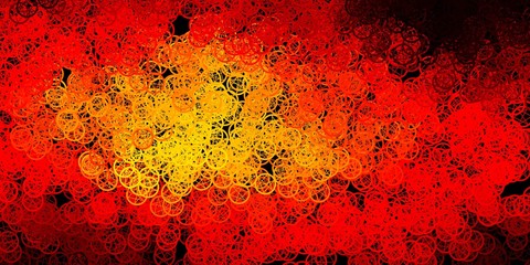 Dark Red, Yellow vector template with esoteric signs.