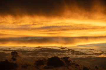 Fototapeta na wymiar sunset with orange and clouds