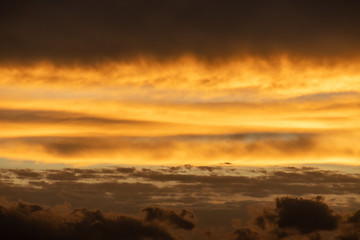 Fototapeta na wymiar sunset with orange and clouds