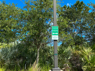 A vistors parking sign in a parking lot © Joni