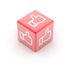 Like and unlike icons, social media concepts, 3d rendering