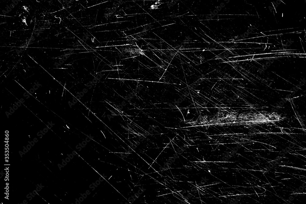 Poster white scratches with scuffs on a black background. template for design