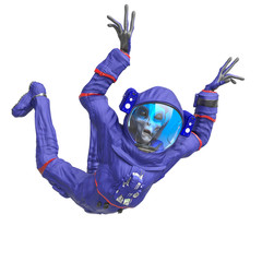 alien astronaut is falling from the sky © DM7