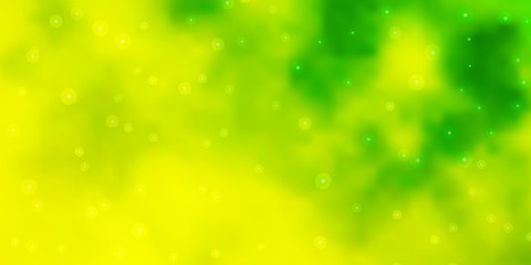 Light Green, Yellow vector texture with beautiful stars. Shining colorful illustration with small and big stars. Design for your business promotion.