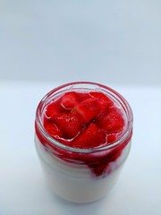 raspberry in glass
