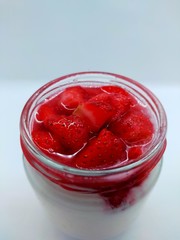 raspberry jam in a glass