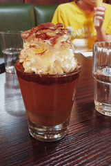 chocolate mousse in a glass