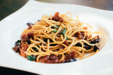 Spicy Bacon Spaghetti