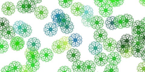 Light Blue, Yellow vector natural backdrop with flowers.