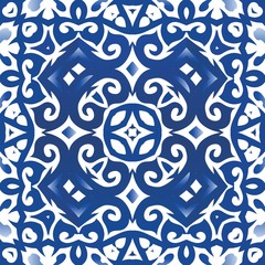Ethnic ceramic tile in portuguese azulejo.