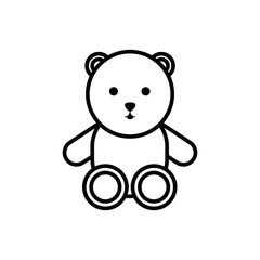 teddy bear line icon, vector illustration