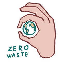 Save the wild text on white isolated backdrop. Zero waste toucan emblem for invitation or gift card, social banner, eco blog, flyer. Phone case or cloth print. Doodle style stock vector illustration