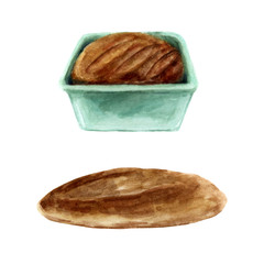 Bread with watercolors