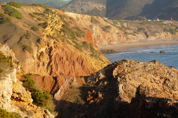 Praia Amado on Algarve west coast, a popular surfing beach
