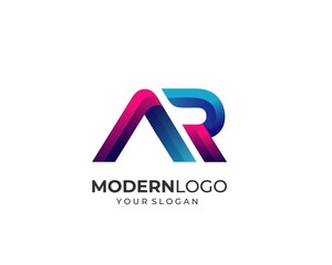 Modern Letter A R AR Logo Design Template