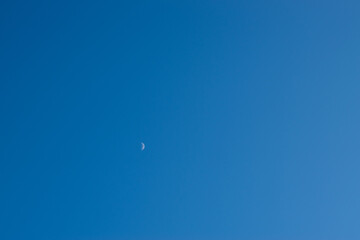 moon in the blue sky