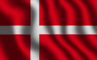 Obraz premium Image of the waving flag Denmark (3D rendering)