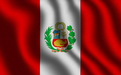 Image of the waving flag Peru (3D rendering)