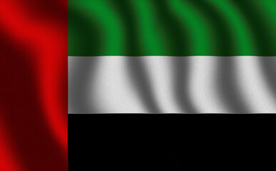 Image of the waving flag United Arab Emirates (3D rendering)