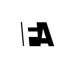 Initial letters Logo black positive/negative space FA
