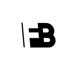 Obraz premium Initial letters Logo black positive/negative space FB