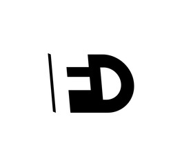 Initial letters Logo black positive/negative space FD