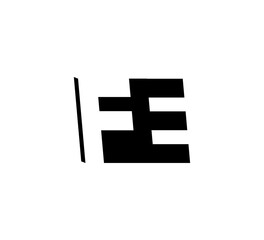 Initial letters Logo black positive/negative space FE